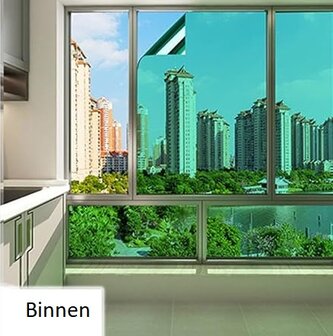 Zonwerend raamfolie voor HR++ glas groen (152cm) 