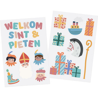 Raamstickers Sint en Piet