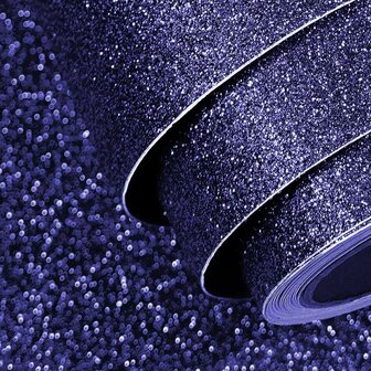 Glitter plakfolie blauw-zwart 122cm