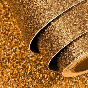 Glitter plakfolie geel goud 122cm