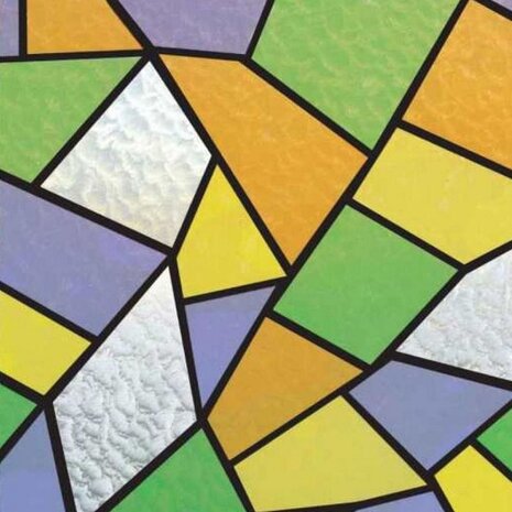 sjaal Nodig uit Raar Raamfolie glas mozaiek kleuren (45cm)